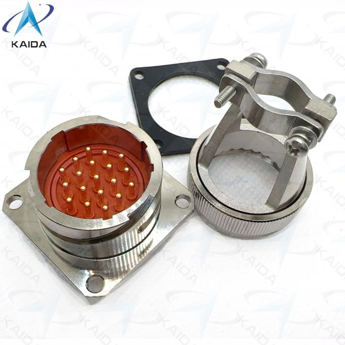 19 Shell Size Receptacle With Straight Clamp Back Shell Durable Electroless Nickel Connector YPM4-19-2J2 Receptacle With Straight Clamp Back Shell 3