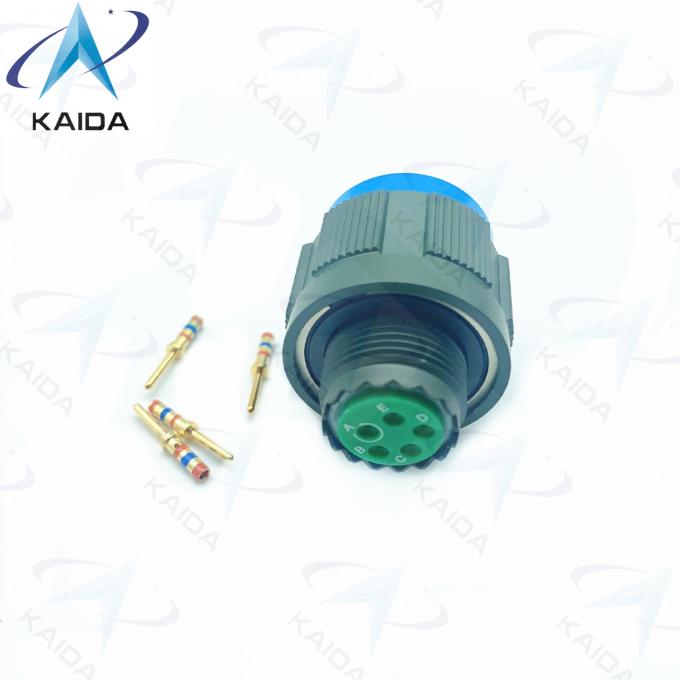 5-Male Contact Gold Crimp Plug Connector Threaded in Olive Green Cadmium Finish D38999/26WB05PN 8D Series 2