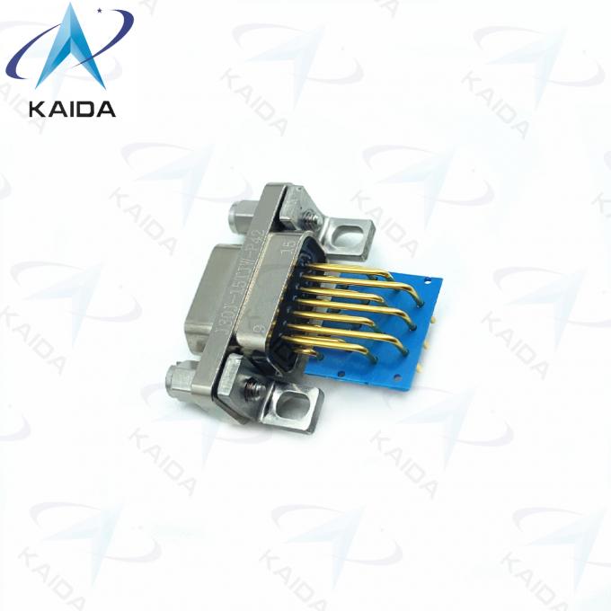 J30J-15TJWP Gold Over Nickel Contact Plating MDM Series 15 Male Pins 90 Degree Receptacle 1