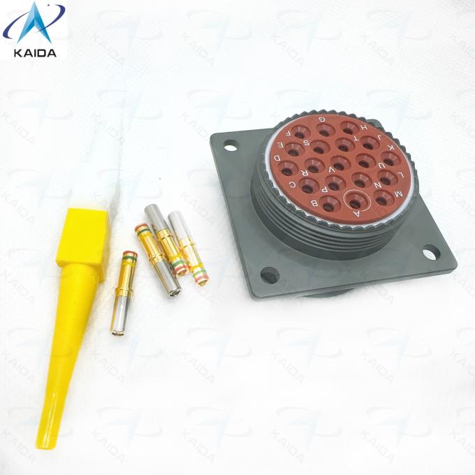 MIL-DTL-26482 Circular Connector Type Square Flange Receptacle for Heavy-Duty Machinery.MS3476W25-19PN.Olive Green Cadmium Plating with 19 Pins. 0