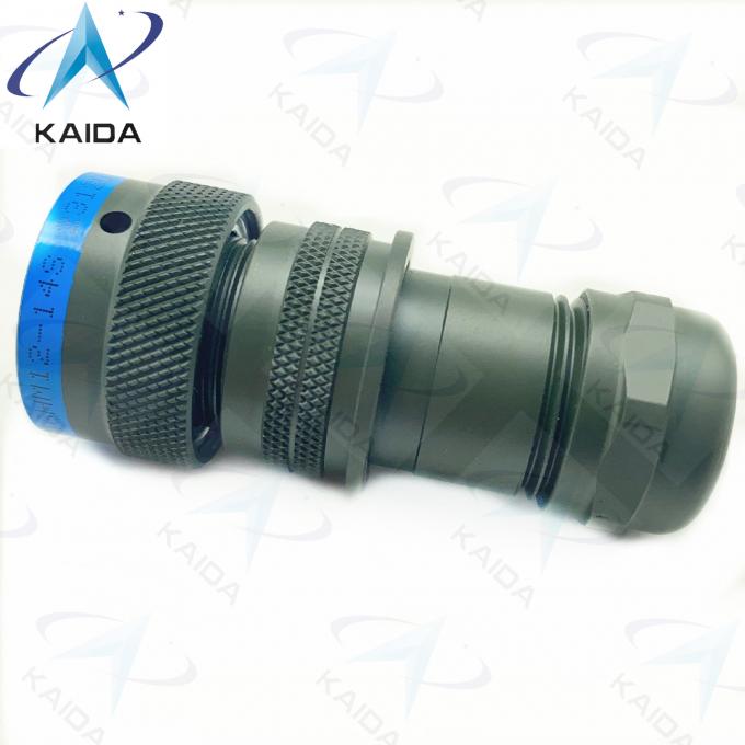 MIL-DTL-26482 Series 1 MS3116HM12-14S Custom Hermetic Backshell 14 Female Pins Olive Green Cadmium Plating 1