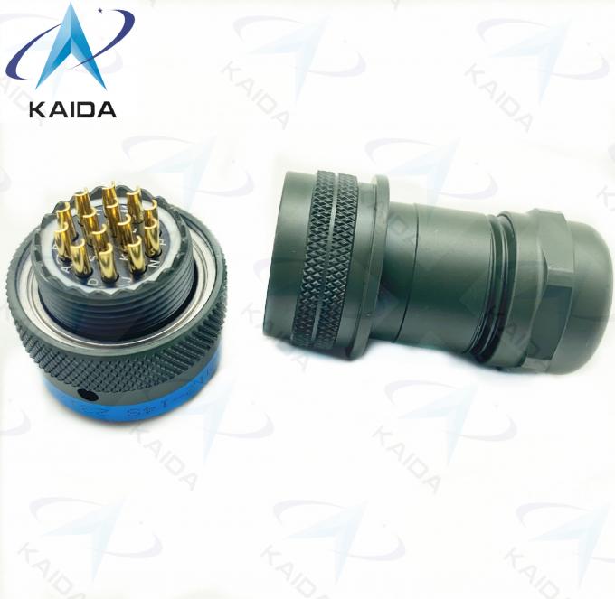 MIL-DTL-26482 Series 1 MS3116HM12-14S Custom Hermetic Backshell 14 Female Pins Olive Green Cadmium Plating 3