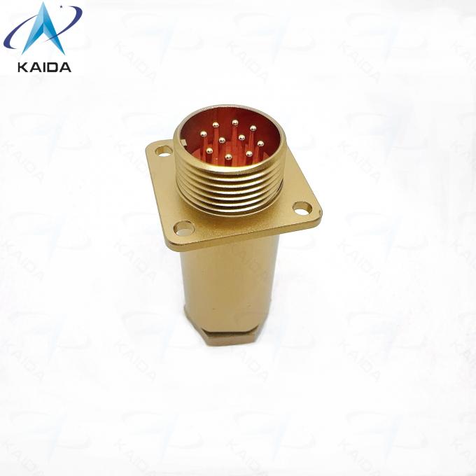 PC Series Russian Standard Connector PC-10ZJ 10 Contacts Square Flange Receptacle.Aluminum Alloy, Chromated Finish.PC-10ZB. 1