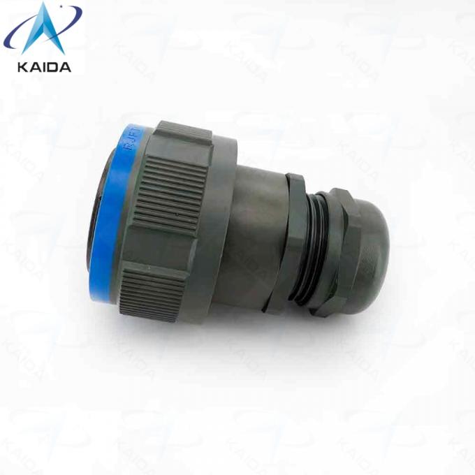 RJFTV6MG Olive Green Cadmium Finish.Plug with Metal Gland。Tri Start Thread coupling mechanism (MIL-DTL-38999 series III type)  with anti-decoupling device - Shell size 19 1