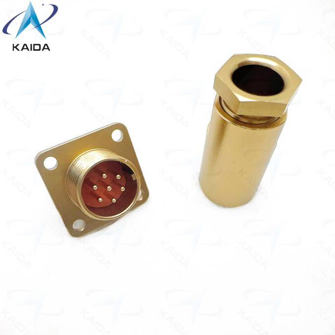 Russian Standard PC Series Connectors.PC7ZJ 7 Contacts Square Flange Receptacle.Aluminum Alloy, Chromated Finish.PC-7ZB. 0