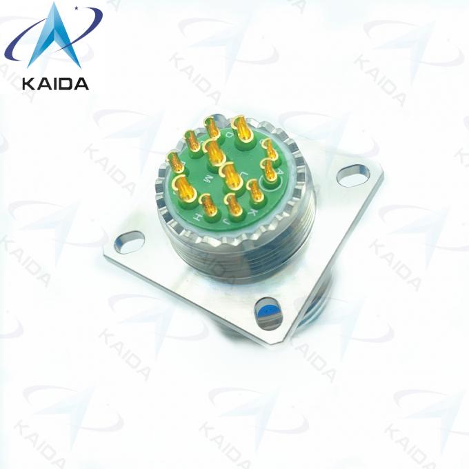 Threaded 12-Contact Gold Finish Receptacle Connector for 500V Solder Copper Alloy D38999/20KD97PN-H Stainless Steel 4