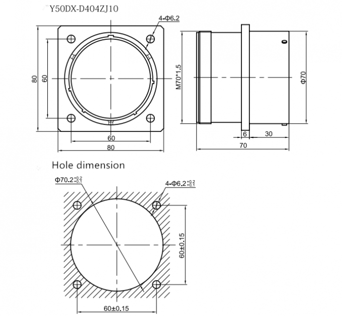 Y50DX Aluminum Circular Electrical Connector Receptacle 3 Contacts Operating Temp -55℃ To 125℃.Y50DX-D404ZK10 0