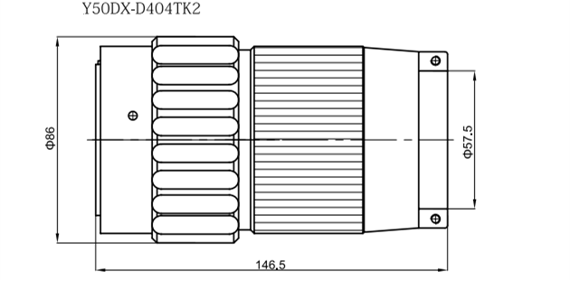 Y50DX Series Circular Electrical Connector Aluminum Electroless Nickel Plug 4 Contacts.Y50DX-D404TJ2 0