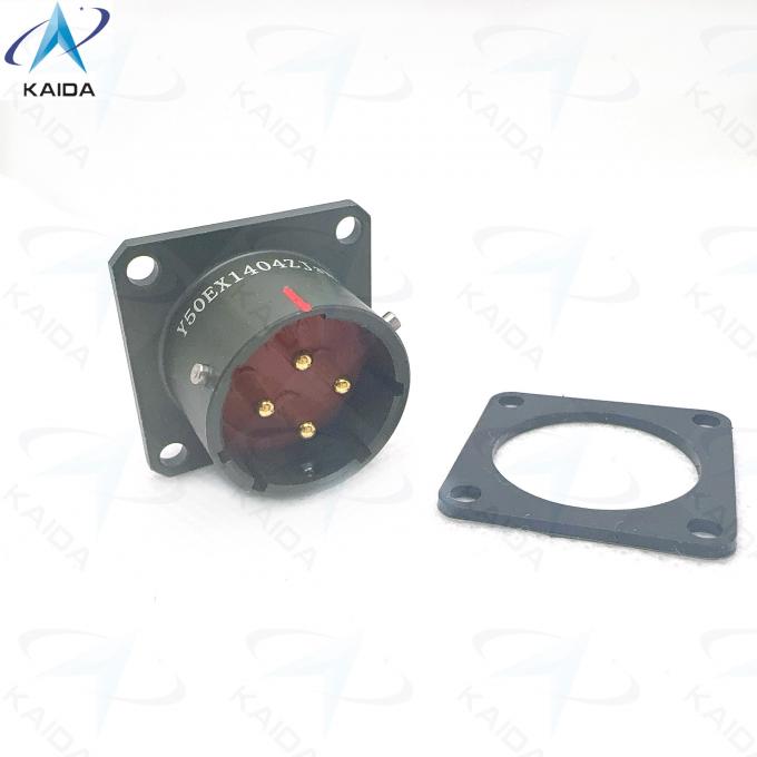 Y50EX Series Circular Electrical Connector with Olive Drab Anodized Connector Shell. Solder and hermetic by adhesive.Y50EX1404ZJ3NL 2